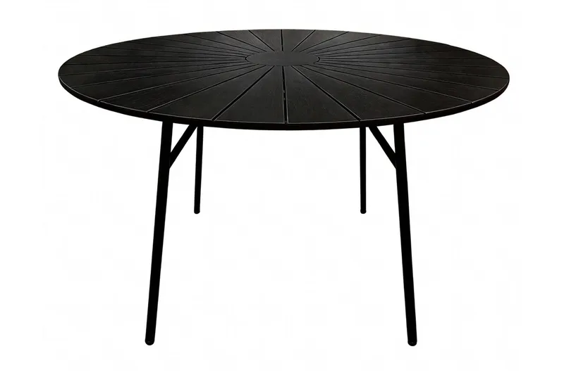 Tunis Matbord utomhus 120cm rund, Svart/Svart