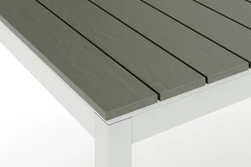 Tunis Rektangulärt Stort Förlängningsbart Matbord utomhus 205/305x90 cm i metall plast - Grå/Vit - Utemöbler & utemiljö - Utebord & trädgårdsbord - Matbord utomhus