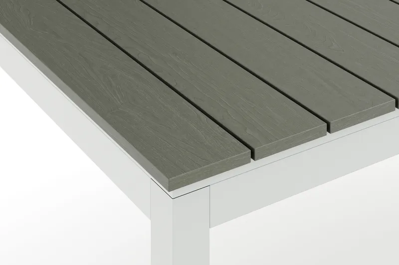 Tunis Rektangulärt Stort Förlängningsbart Matbord utomhus 205/305x90 cm i metall plast - Grå/Vit - Utemöbler & utemiljö - Utebord & trädgårdsbord - Matbord utomhus