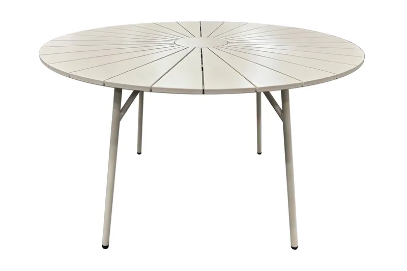 Tunis Runt Matbord utomhus 120 cm i aluminium metall, Beige