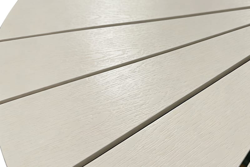 Tunis Runt Matbord utomhus 120 cm i aluminium metall - Beige - Utemöbler & utemiljö - Utebord & trädgårdsbord - Matbord utomhus