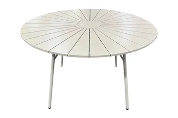 Tunis Runt Matbord utomhus 120 cm i aluminium metall - Beige - Utemöbler & utemiljö - Utebord & trädgårdsbord - Matbord utomhus