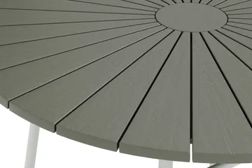 Tunis Runt Matbord utomhus 120 cm i aluminium metall - Grå/Vit - Utemöbler & utemiljö - Utebord & trädgårdsbord - Matbord utomhus