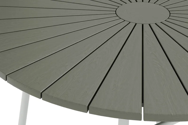 Tunis Runt Matbord utomhus 120 cm i aluminium metall - Grå/Vit - Utemöbler & utemiljö - Utebord & trädgårdsbord - Matbord utomhus