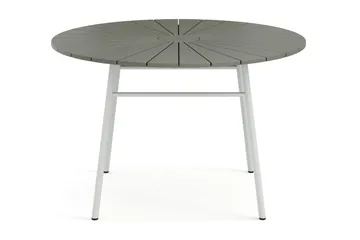 Tunis Runt Matbord utomhus 120 cm i aluminium metall - Grå/Vit - Utemöbler & utemiljö - Utebord & trädgårdsbord - Matbord utomhus