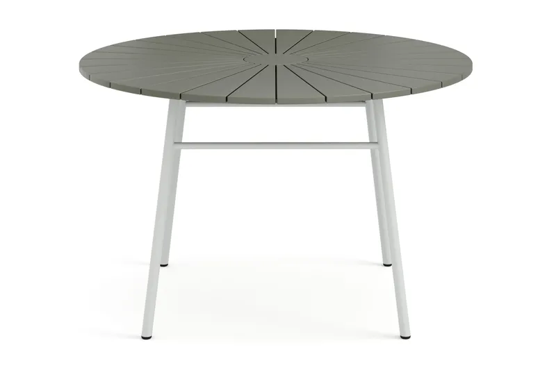 Tunis Runt Matbord utomhus 120 cm i aluminium metall - Grå/Vit - Utemöbler & utemiljö - Utebord & trädgårdsbord - Matbord utomhus