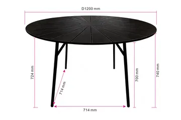 Tunis Runt Matbord utomhus 120 cm i aluminium metall - Svart - Utemöbler & utemiljö - Utebord & trädgårdsbord - Matbord utomhus