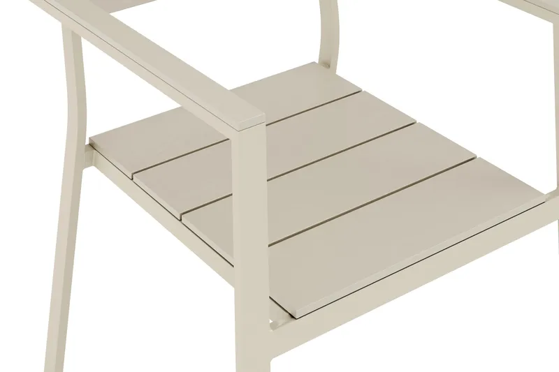 Tunis Stapelbar stol Utomhus Aintwood i aluminium - Beige - Utemöbler & utemiljö - Balkong & altan - Balkongmöbler - Balkongstol