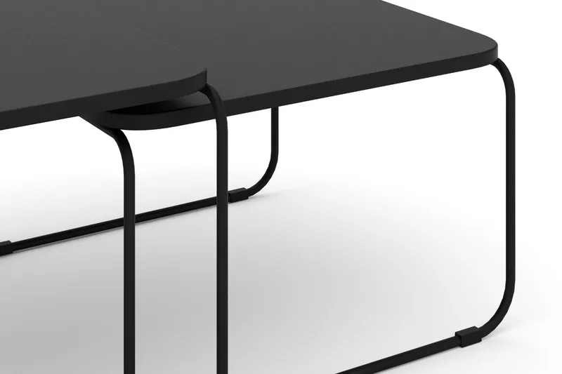 Usteryd Fyrkantigt satsbord utomhus 70x41x70 cm i stål / Metall - Svart - Utemöbler & utemiljö - Utebord & trädgårdsbord - Loungebord & soffbord utomhus