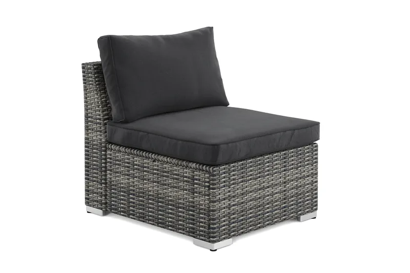 Wisconsin Mittmodul utomhus i konstrotting med vattenavisande dyna - Grå - Utemöbler & utemiljö - Övrigt utemöbler - Moduler utesoffa - Mittmodul utesoffa