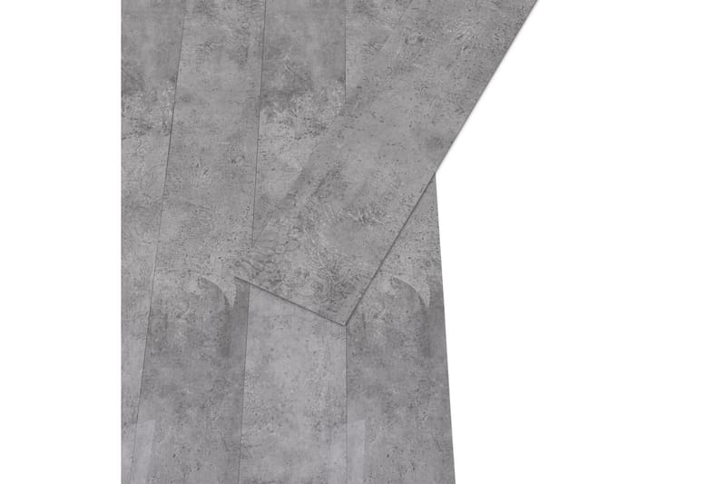 Golvbrädor PVC 4,46 m² 3 mm cement brun - Brun - Trall
