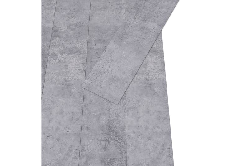 Golvbrädor PVC 4,46 m² 3 mm självhäftande cementgrå - Grå - Trall