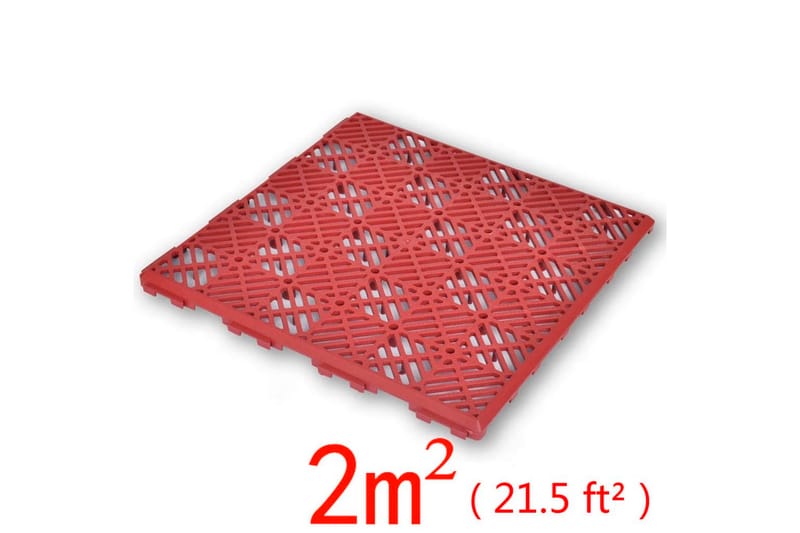 Golvplattor röd 29x29 cm 24 pack - Röd - Trall