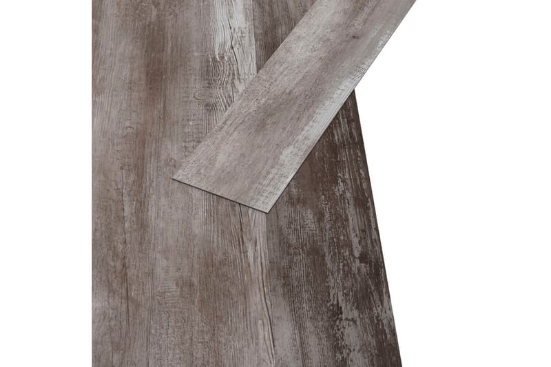 PVC-golvbrädor 5,02 m² självhäftande 2 mm mattbrunt trä - Brun - Trall
