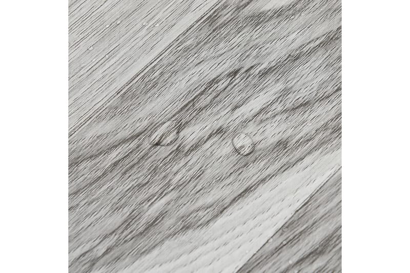 Självhäftande golvplankor 20 st PVC 1,86 m² grå ränder - Grå - Trall