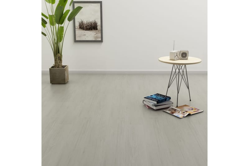 Självhäftande golvplankor 4,46 m² 3 mm PVC ljusgrå - Grå - Trall