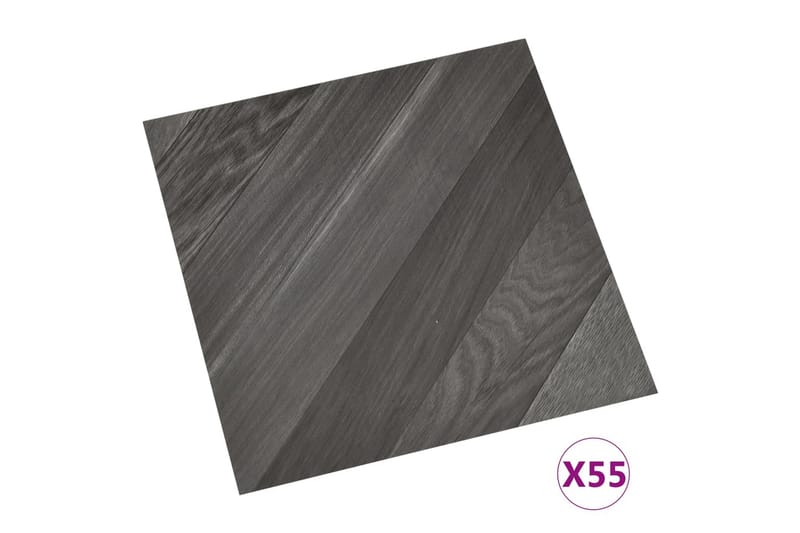 Självhäftande golvplankor 55 st PVC 5,11 m² grå ränder - Grå - Trall
