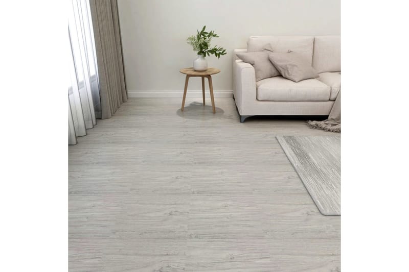 Självhäftande golvplankor 55 st PVC 5,11 m² ljusgrå - Grå - Trall