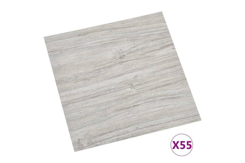 Självhäftande golvplankor 55 st PVC 5,11 m² ljusgrå - Grå - Trall