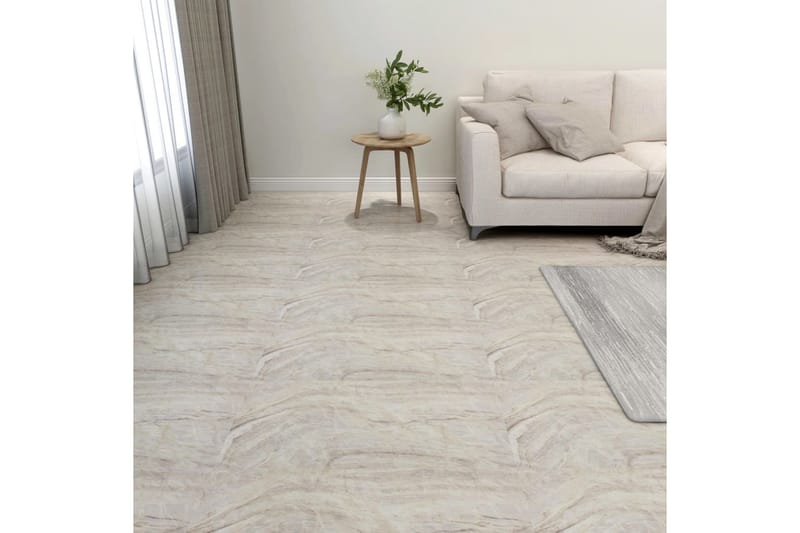 Självhäftande golvplankor 55 st PVC 5,11 m² beige - Beige - Trall