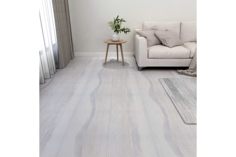 Självhäftande golvplankor 55 st PVC 5,11 m² ljusgrå - Grå - Trall