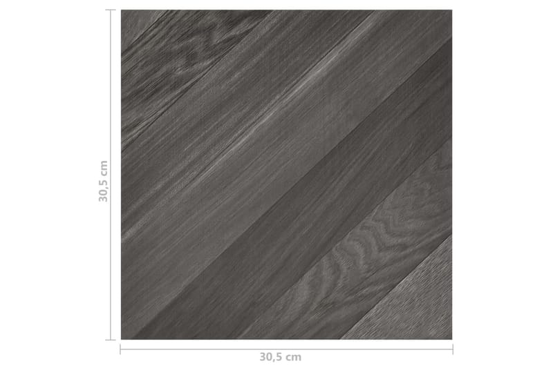 Självhäftande golvplankor 55 st PVC 5,11 m² grå ränder - Grå - Trall
