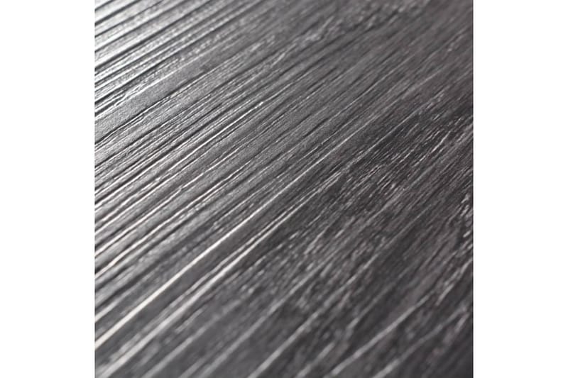 Självhäftande PVC-golvplankor 2,51 m² 2 mm svart och vit - Svart - Trall