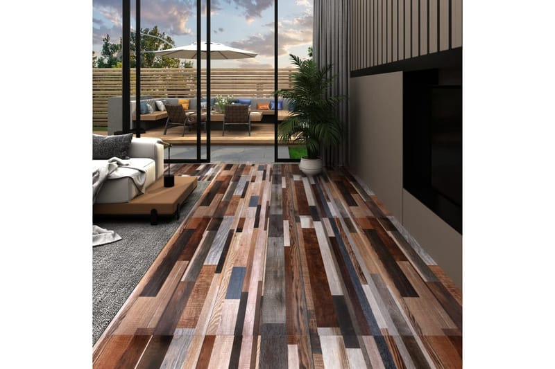 Självhäftande PVC-golvplankor 5,21 m² 2 mm flerfärgad - Flerfärgad - Trall