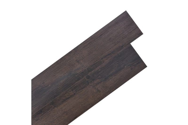 Självhäftande PVC-golvplankor 5,21 m² 2 mm mörkbrun - Brun - Trall