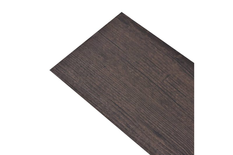Självhäftande PVC-golvplankor 5,21 m² 2 mm mörkbrun - Brun - Trall