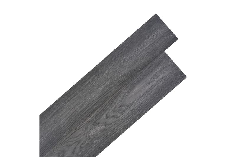 Självhäftande PVC-golvplankor 2,51 m² 2 mm svart och vit - Svart - Trall