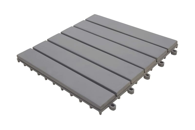 Trall 10 st grå 30x30 cm massivt akaciaträ - Trall - Trall balkong