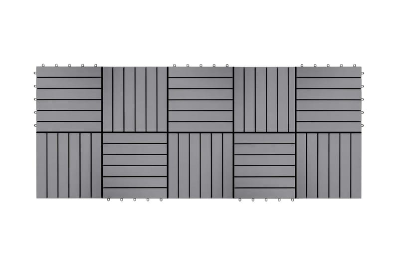 Trall 10 st grå 30x30 cm massivt akaciaträ - Grå - Trall balkong - Trall