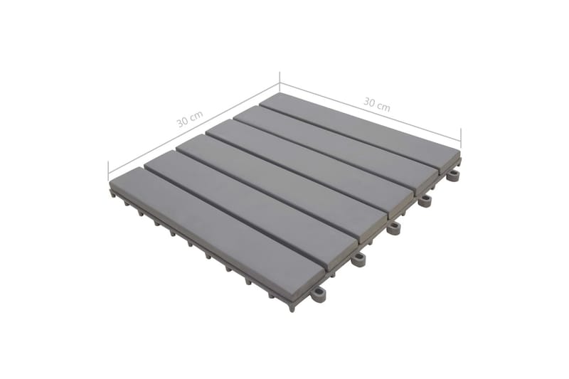 Trall 10 st grå 30x30 cm massivt akaciaträ - Grå - Trall balkong - Trall