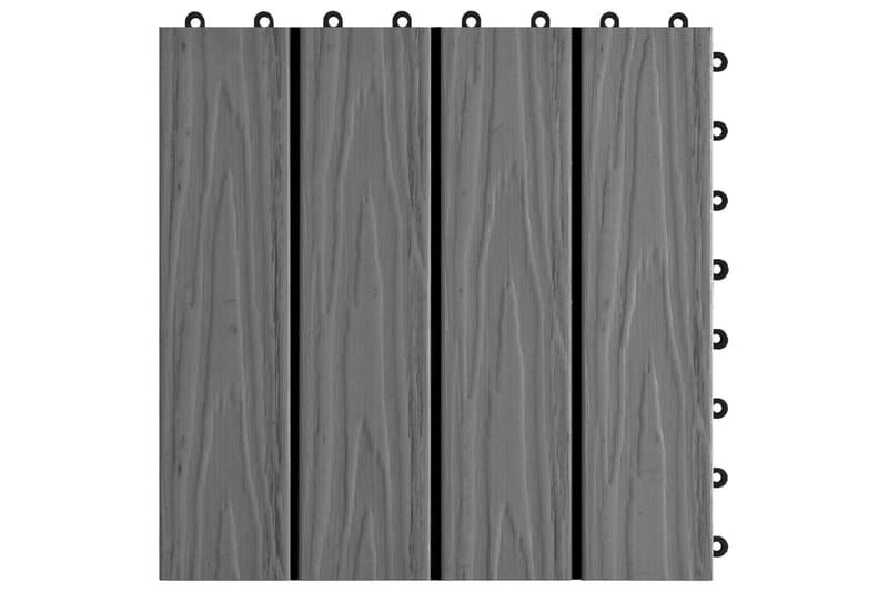 Trall 11 st djupt mönster WPC 30x30 cm 1 kvm grå - Grå - Trall balkong - Trall