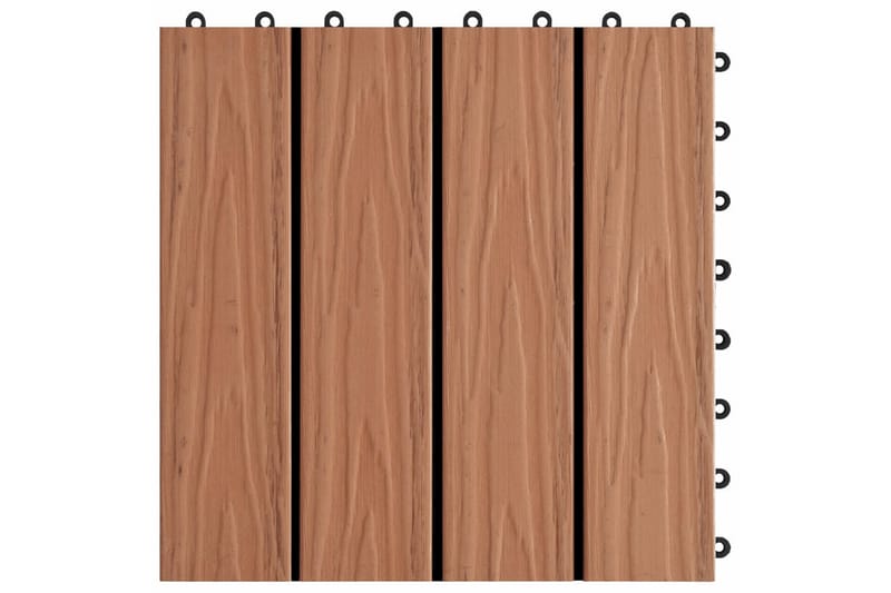 Trall 11 st djupt mönster WPC 30x30 cm 1 kvm ljusbrun - Brun - Trall balkong - Trall