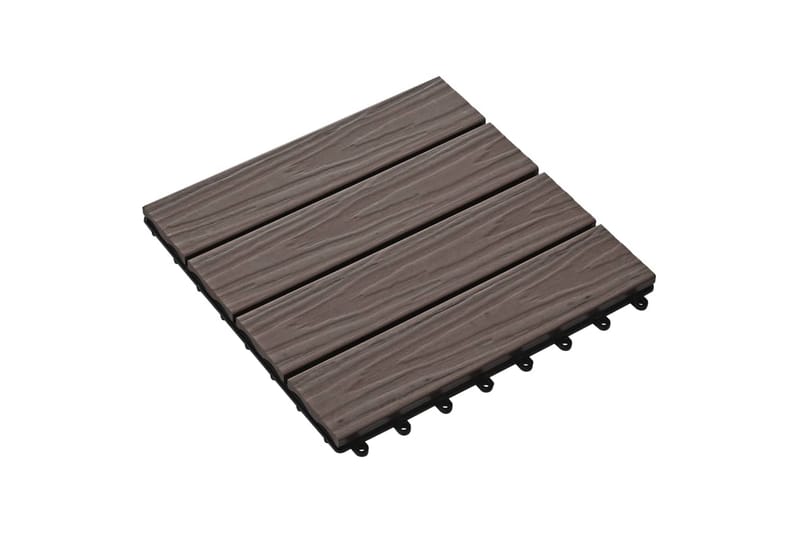 Trall 11 st djupt mönster WPC 30x30 cm 1 kvm mörkbrun - Brun - Trall - Trall balkong
