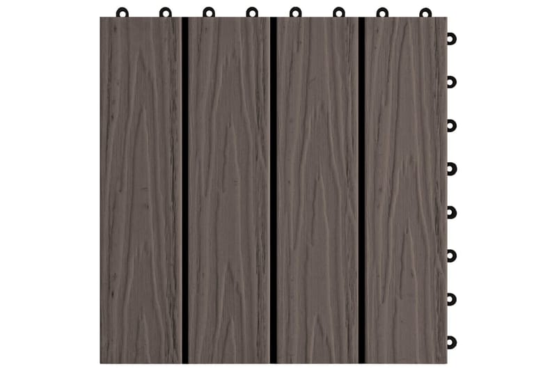 Trall 11 st djupt mönster WPC 30x30 cm 1 kvm mörkbrun - Brun - Trall - Trall balkong