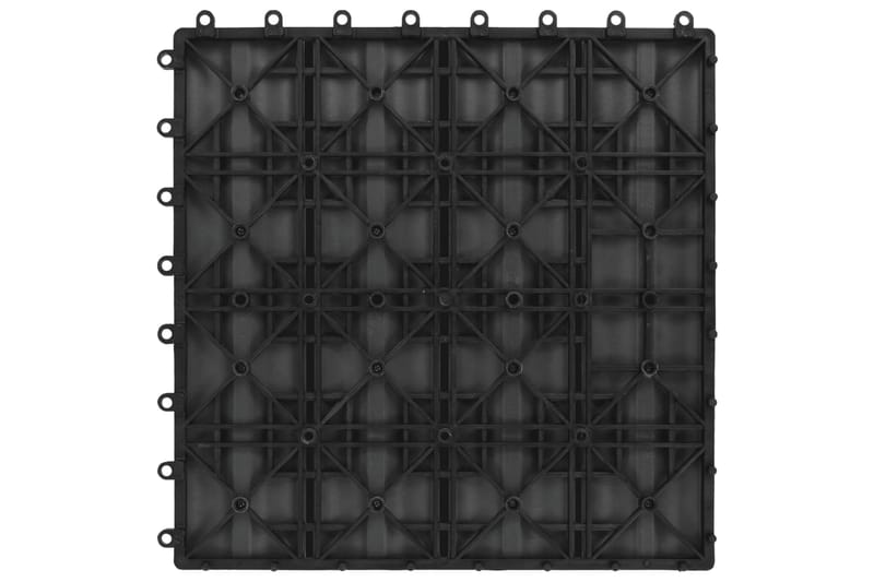 Trall 11 st djupt mönster WPC 30x30 cm 1 kvm svart - Svart - Trall balkong - Trall