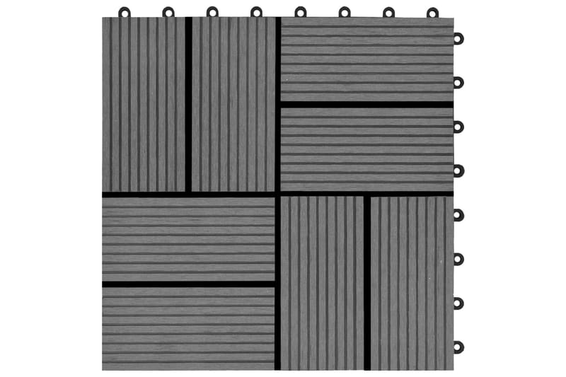 Trall 11 st WPC 30x30 cm 1 kvm grå - Grå - Trall balkong - Trall