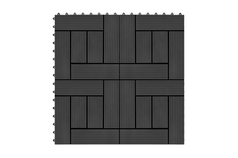 Trall 11 st WPC 30x30 cm 1 kvm svart - Svart - Trall balkong - Trall