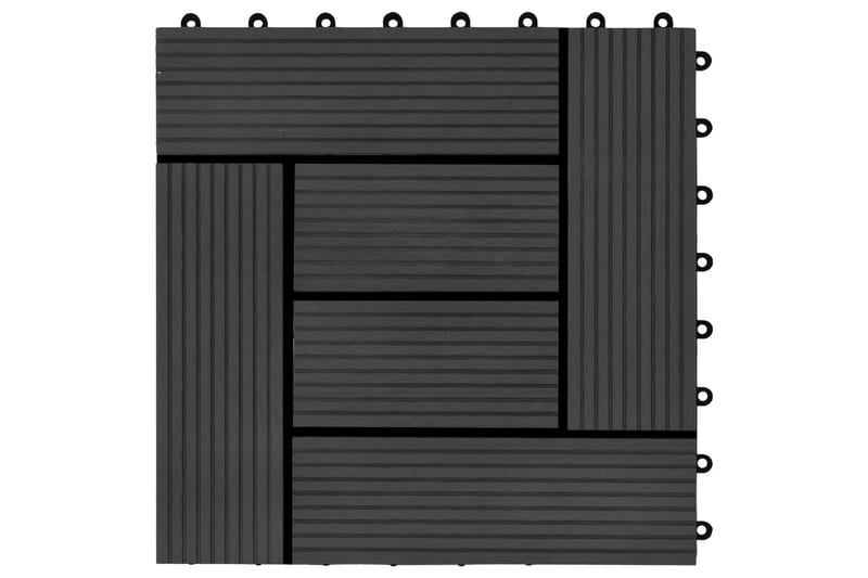 Trall 11 st WPC 30x30 cm 1 kvm svart - Svart - Trall balkong - Trall