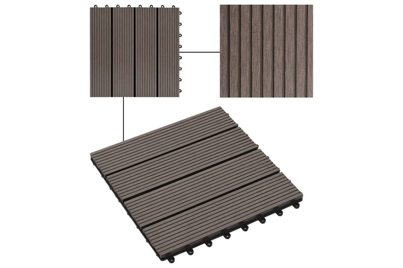 Trall 22 st 30x30 cm 2 kvm WPC mörkbrun - Brun - Trall balkong - Trall