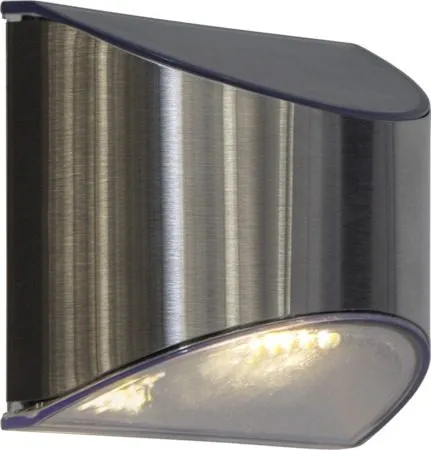 Wally 2 pack Solcellsvägglykta 10 cm, silver