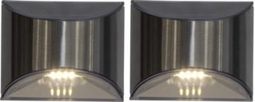 Wally 2 pack Solcellsvägglykta 10 cm - silver - Utemöbler & utemiljö - Trädgårdsdekoration & utemiljö - Trädgårdsbelysning