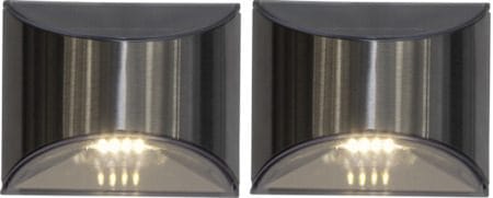 Wally 2 pack Solcellsvägglykta 10 cm - silver - Utemöbler & utemiljö - Trädgårdsdekoration & utemiljö - Trädgårdsbelysning