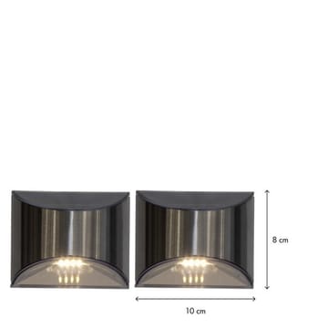 Wally 2 pack Solcellsvägglykta 10 cm - silver - Utemöbler & utemiljö - Trädgårdsdekoration & utemiljö - Trädgårdsbelysning