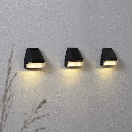 Wally Mini 3 pack Solcellsvägglykta 7 cm - svart - Utemöbler & utemiljö - Trädgårdsdekoration & utemiljö - Trädgårdsbelysning