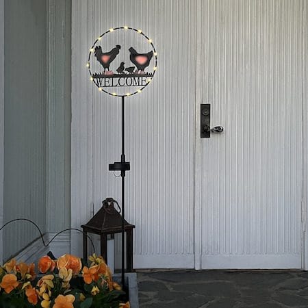 Welcome Solcellsdekoration 75 cm - svart - Utemöbler & utemiljö - Trädgårdsdekoration & utemiljö - Trädgårdsbelysning