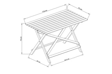 118x70x74cm - Utemöbler & utemiljö - Utebord & trädgårdsbord - Matbord utomhus